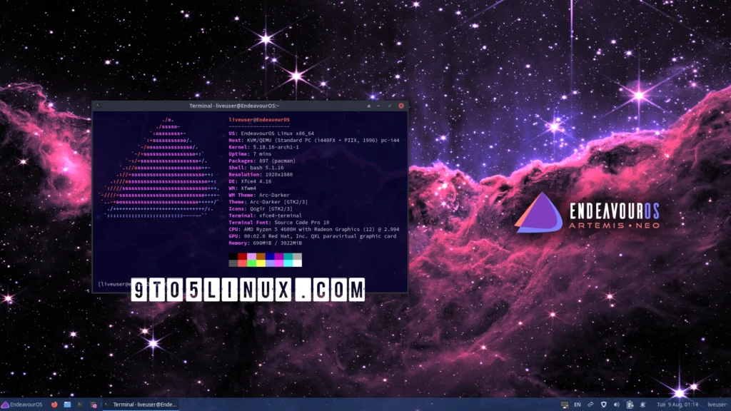 Arch linux based endeavouros artemis neo is now available as a.webp