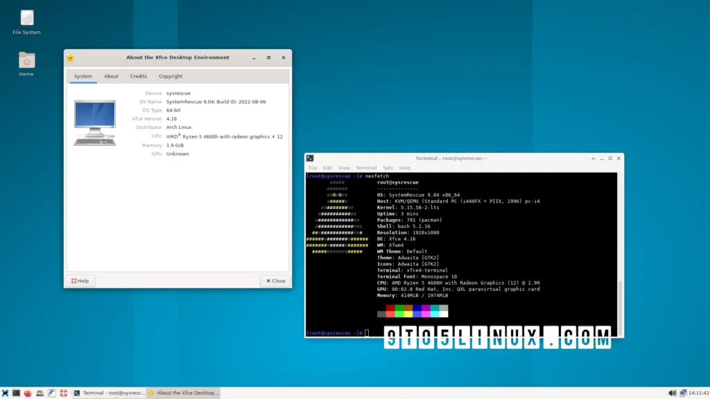 Arch linux based systemrescue 904 distro brings new packages improvements.webp