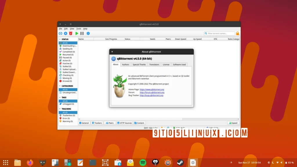 Qbittorrent 45 released with faster startup when using many torrents.webp