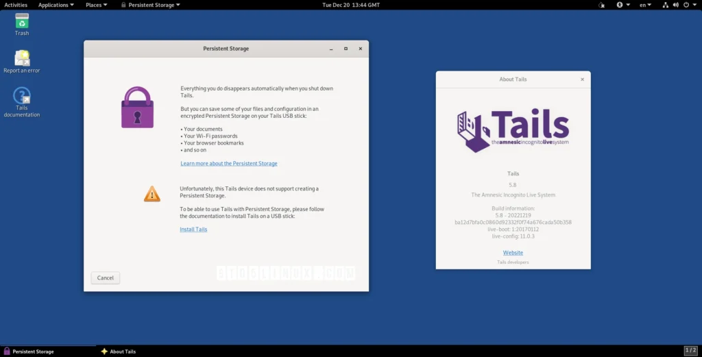 Privacy focused tails 58 enables wayland by default adds new persistent.webp