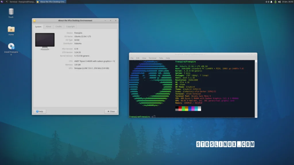 Freespire 90 released with xfce 418 based on xubuntu 2204.webp