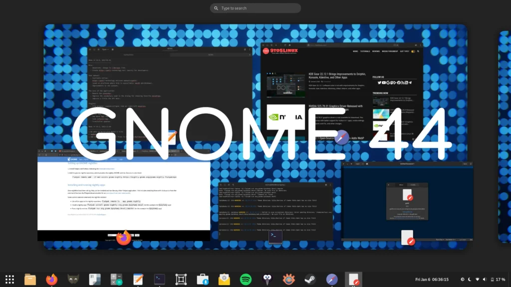 Gnome 44 desktop environment is slated for release on march.webp