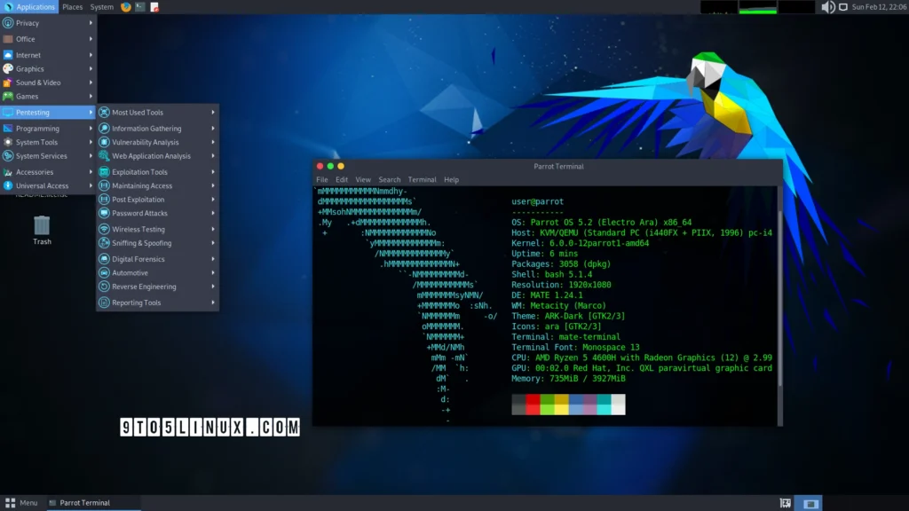 Parrot security os 52 released with linux kernel 60 better.webp
