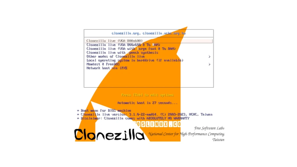 Clonezilla live 31 released with memtest86 610 improved raid support.webp