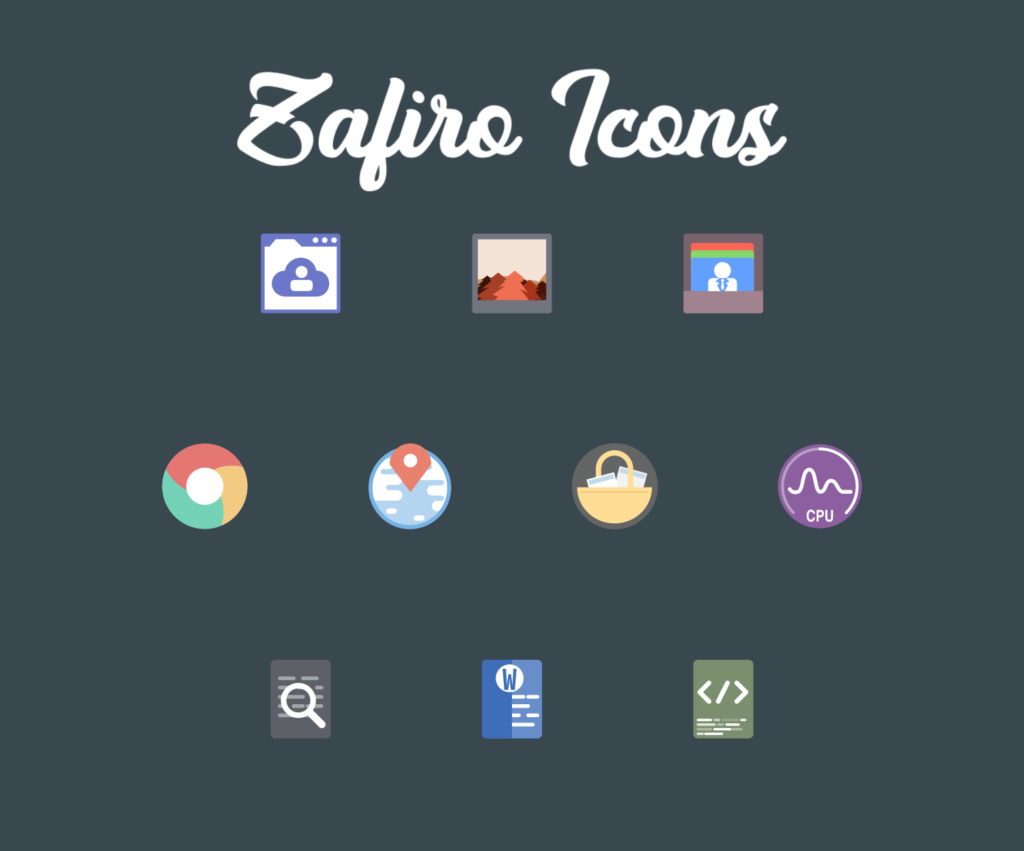 Zafiro icons theme preview