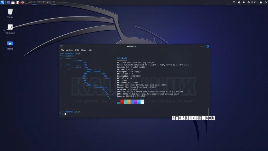 Kali linux 20232 brings pipewire support to xfce edition overhauls.webp