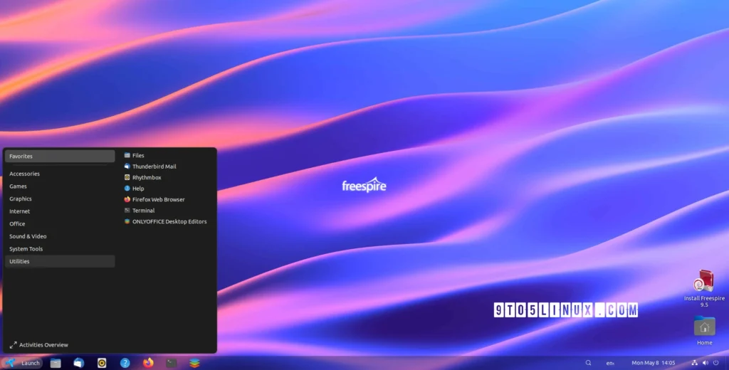 Ubuntu based freespire 95 brings custom gnome ui to resemble windows.webp