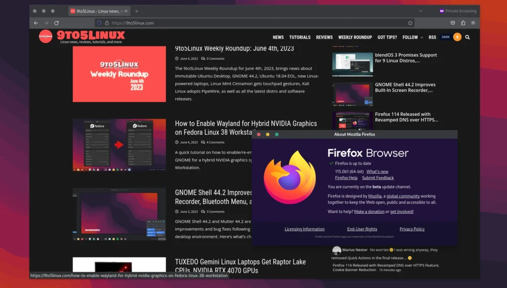 Firefox 115 beta brings cookie banner reduction quick actions in.webp