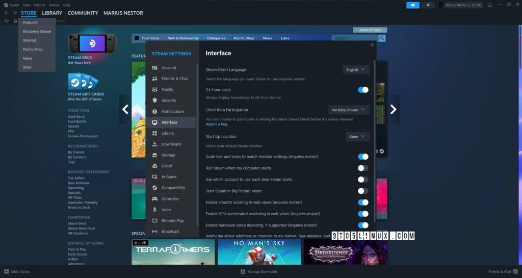 Steam client now lets you enable hardware acceleration on linux.webp