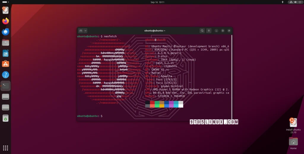 Ubuntu 2310 mantic minotaur is now powered by linux kernel.webp