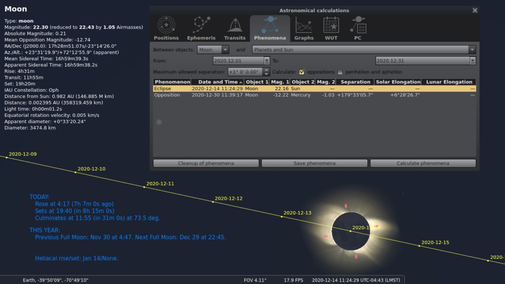 Stellarium calculations hd