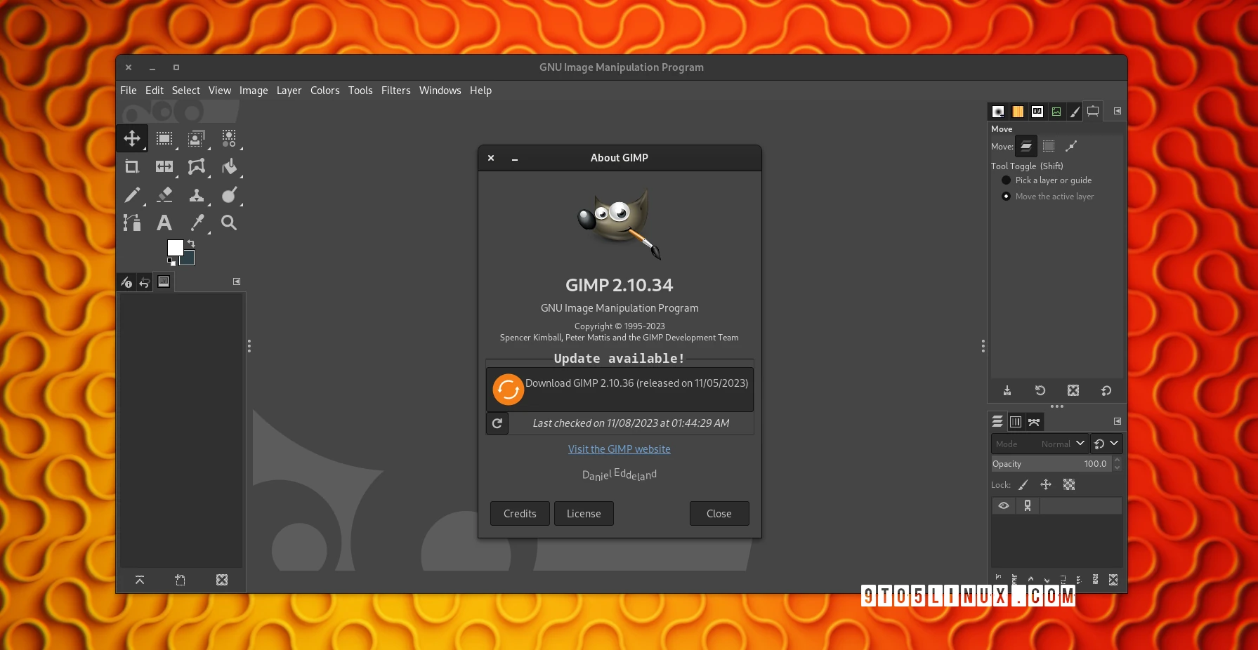 Gimp 21036 released with support for ase acb palettes.webp