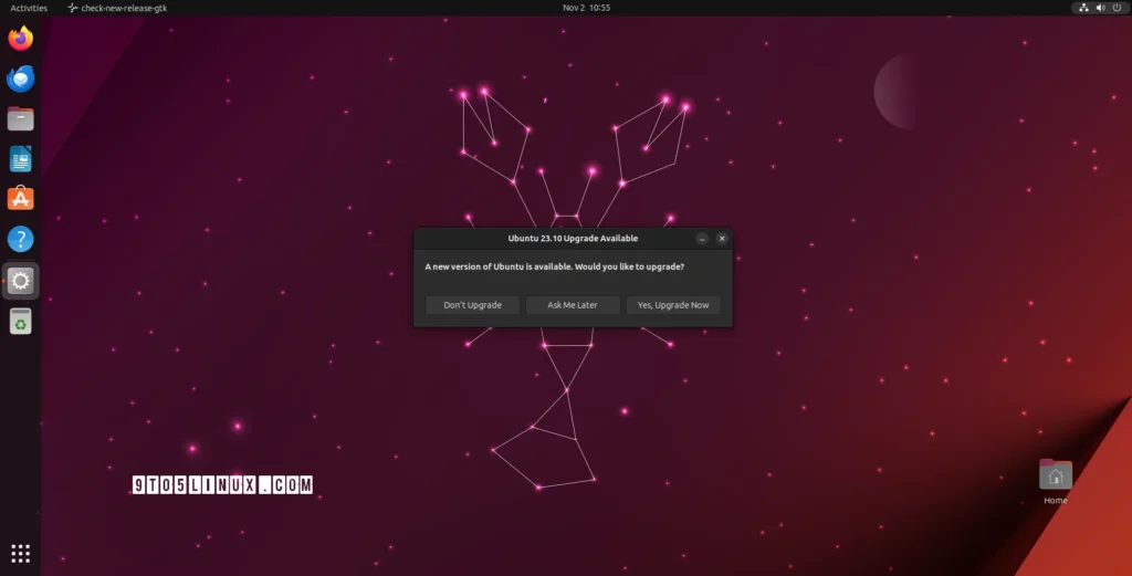 You can now upgrade from ubuntu 2304 to ubuntu 2310.webp