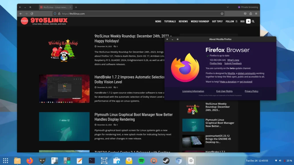 Firefox 122 enters public beta testing with improved built in translation.webp