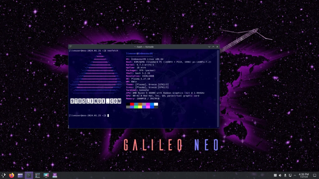Endeavouros galileo neo released with linux kernel 67 and improved.webp