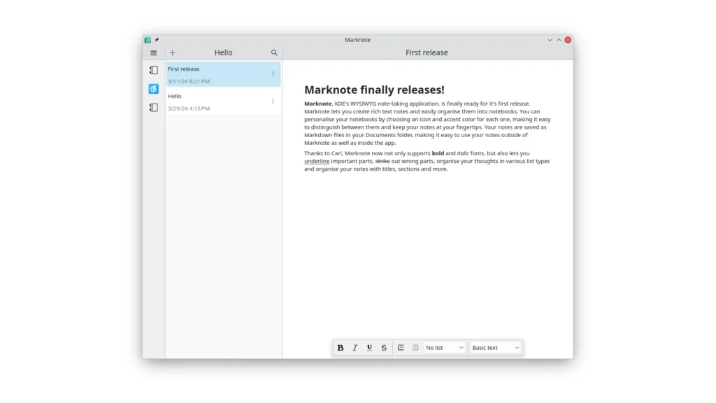 Meet marknote kde039s new wysiwyg note taking application for linux.webp