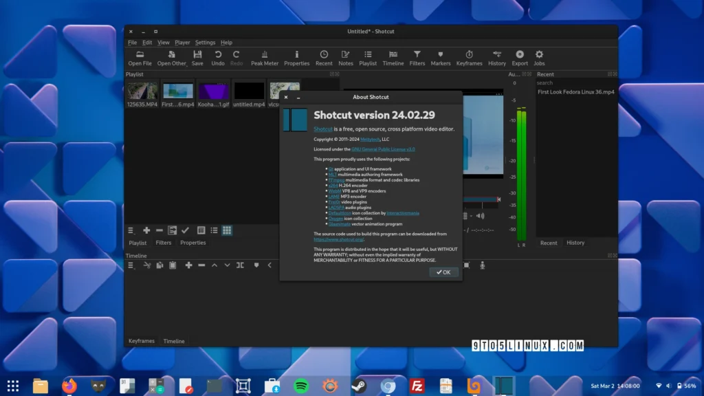 Shotcut 2402 open source video editor released with ambisonic audio support.webp