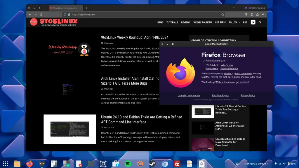 Mozilla firefox 125 is now available for download, this is