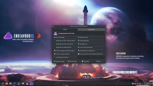New endeavouros release ships with kde plasma 6.1, brings back