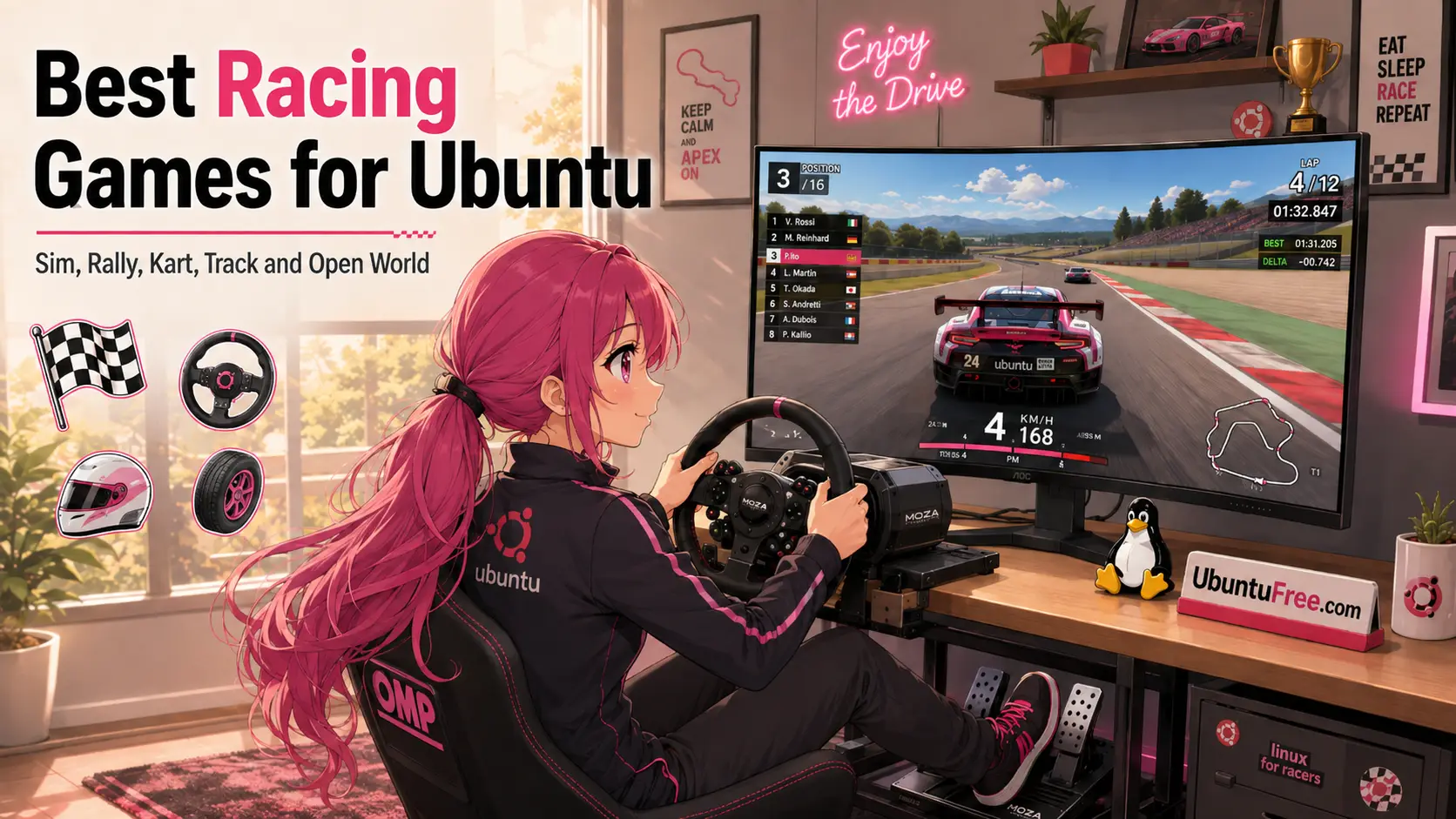 Cover image top racing games - Best Racing Games on Ubuntu in 2026 - Sim, Rally & Kart