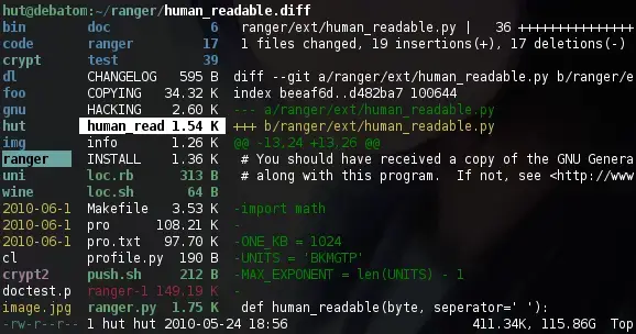 Ranger linux screenshot - Best File Managers for Ubuntu