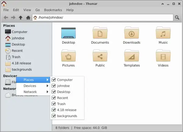 Thunar linux screenshot - Best File Managers for Ubuntu
