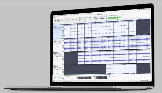 Audacity audio editor screenshot on Ubuntu