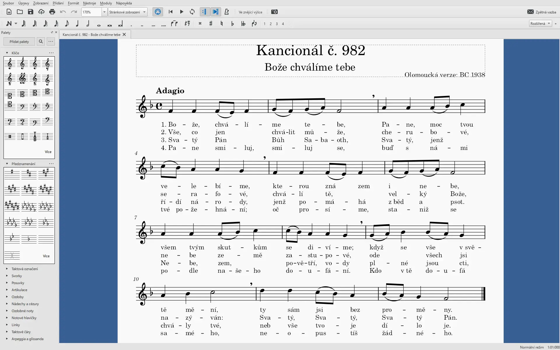 MuseScore notation software screenshot on Ubuntu