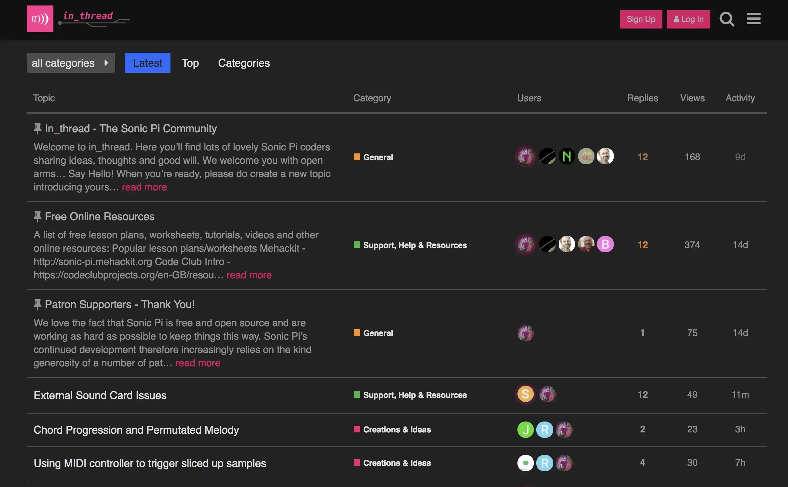 Sonic Pi live coding app screenshot on Ubuntu