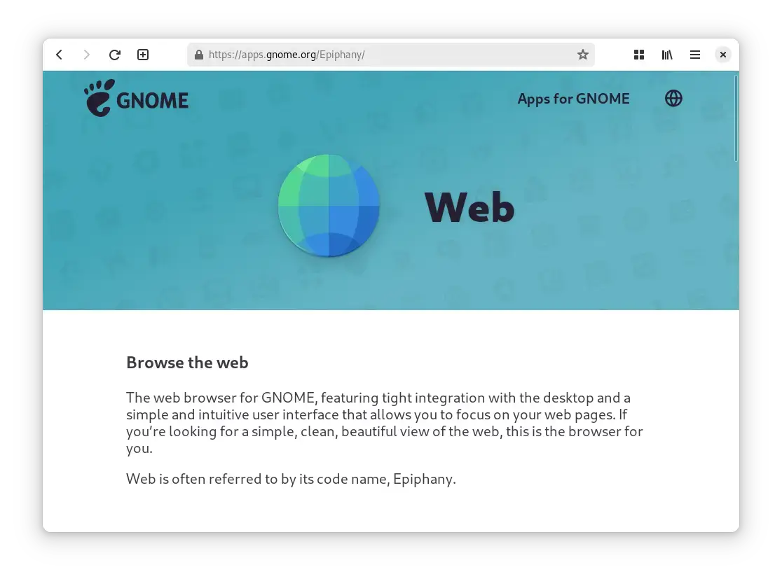 Gnome web epiphany browser ubuntu linux screenshot - Best Web Browsers for Ubuntu 24.04 in 2026