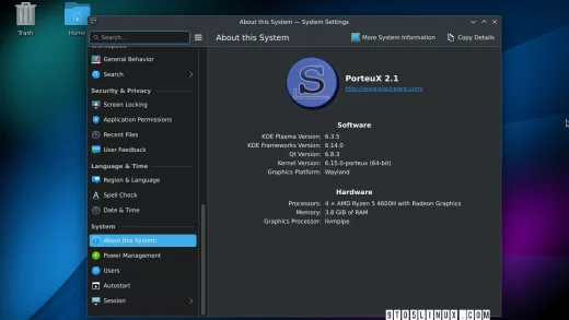 Slackware based porteux 2.1 is one of the first distros to
