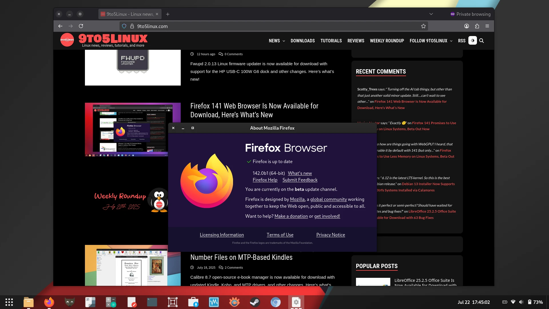 Firefox 142 Beta