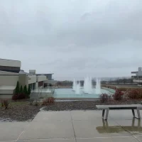 Foggy fountain by joshua peisach