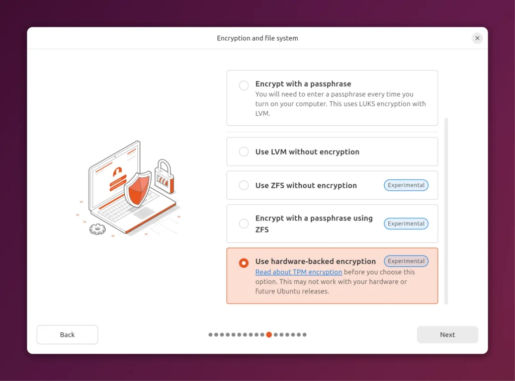 Tpm backed fde ubuntu 25.10 new