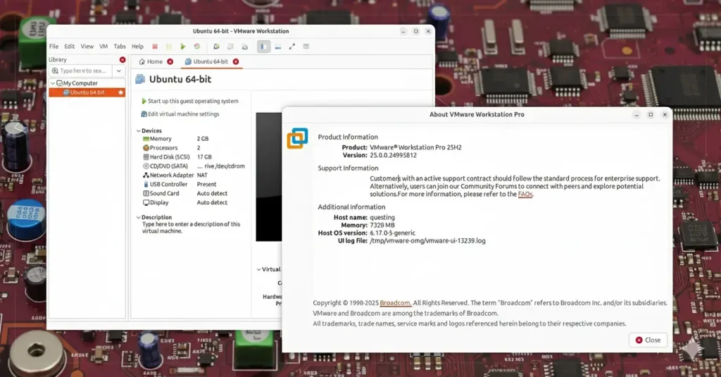 Vmware workstation pro new screenshot on ubuntu