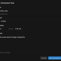 Schedule new task dark mode - Google Antigravity: How to install for Linux