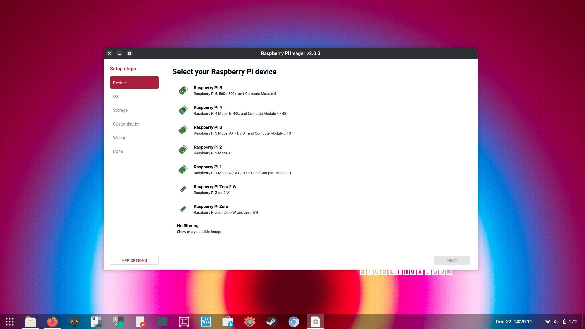 Raspberry Pi Imager 2.0.3