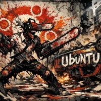 Chainsaw man in a city of chaos - Anime Ubuntu Wallpapers in HD and 4K