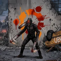 Chainsaw man blacksuit city destroyed - Anime Ubuntu Wallpapers in HD and 4K