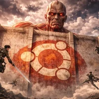 Colossal titan against the ubuntu wall - Anime Ubuntu Wallpapers in HD and 4K