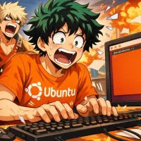 Deku struggles with ubuntu, bakugo rages - Anime Ubuntu Wallpapers in HD and 4K