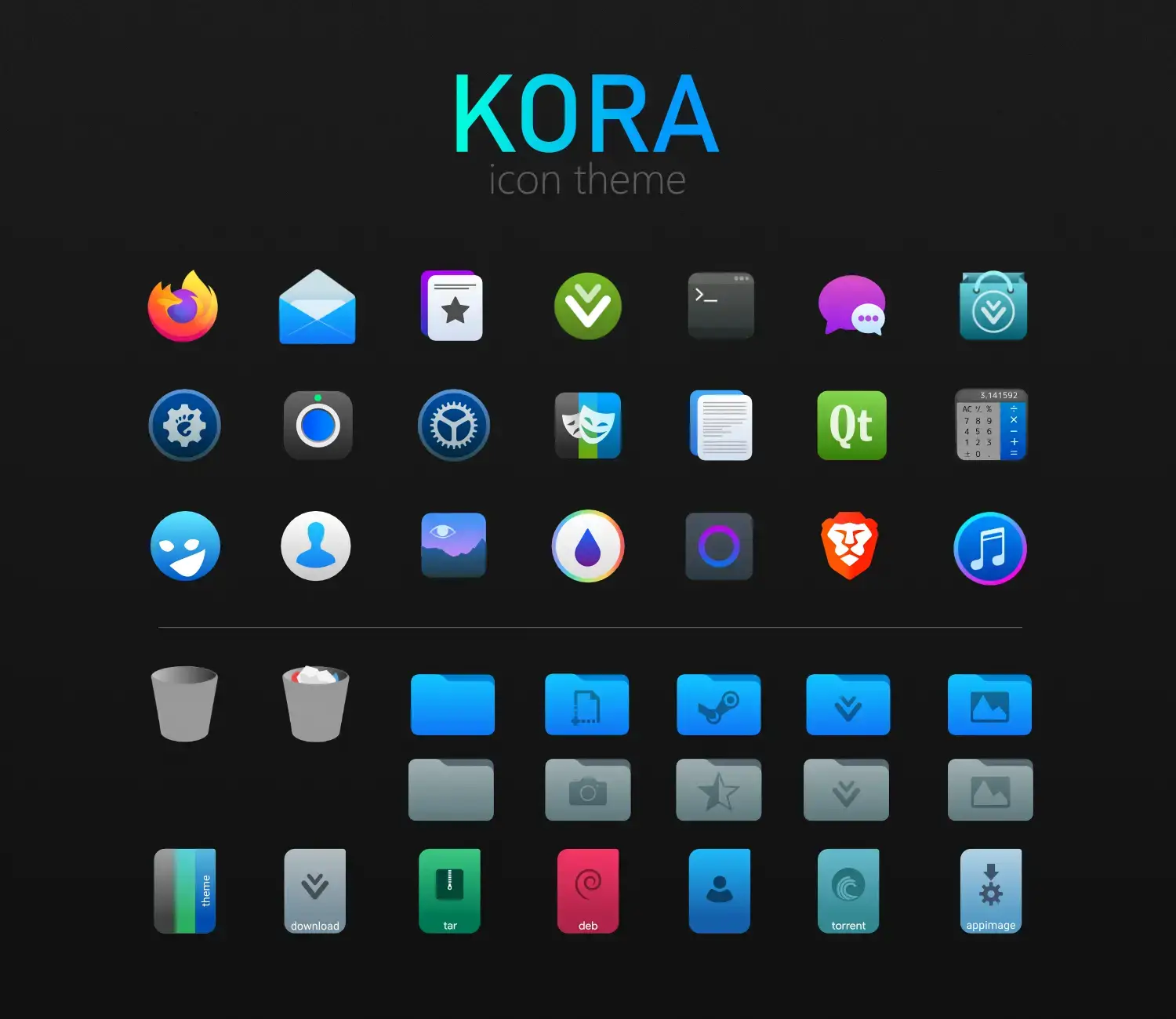 Kora icon screenshot - 20 Best Icon Themes for Ubuntu in 2026