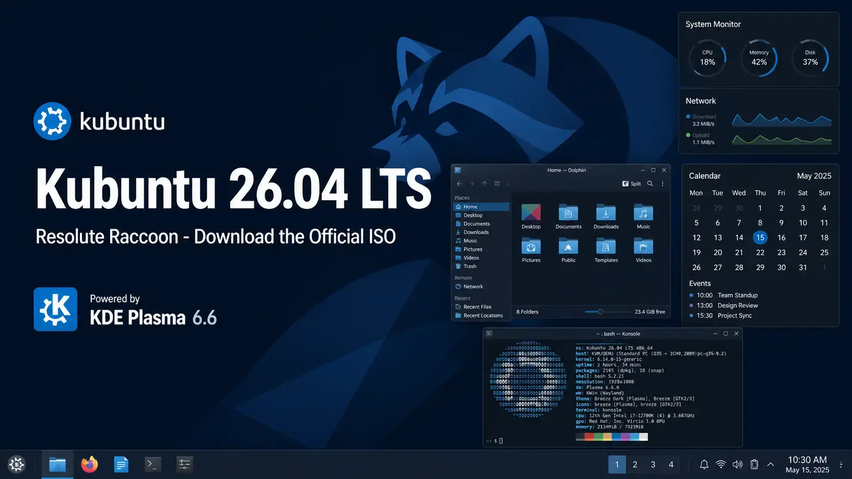 Kubuntu 26 04 lts iso cover - Kubuntu 26.04 LTS - Official ISO Download, KDE Plasma 6.6