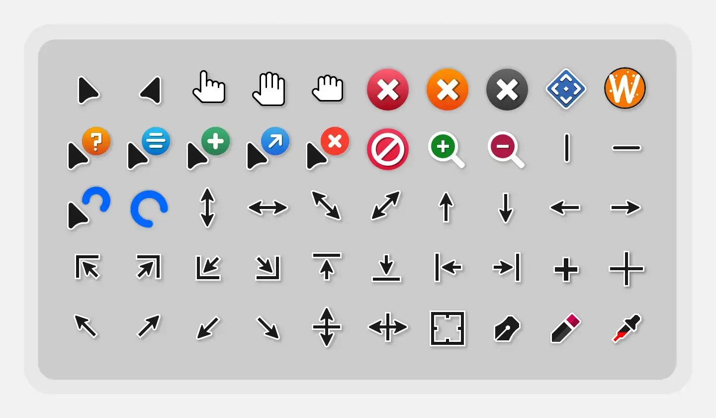 Moga cursor screenshot - 22 Best Mouse Cursor Themes for Ubuntu in 2026