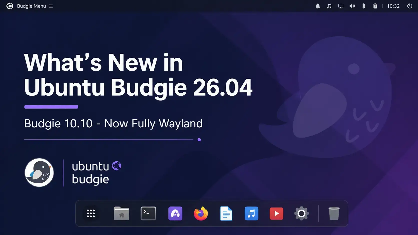 New features ubuntu budgie 26 04 lts cover - What's New in Ubuntu Budgie 26.04 - Budgie 10.10.2 on Wayland