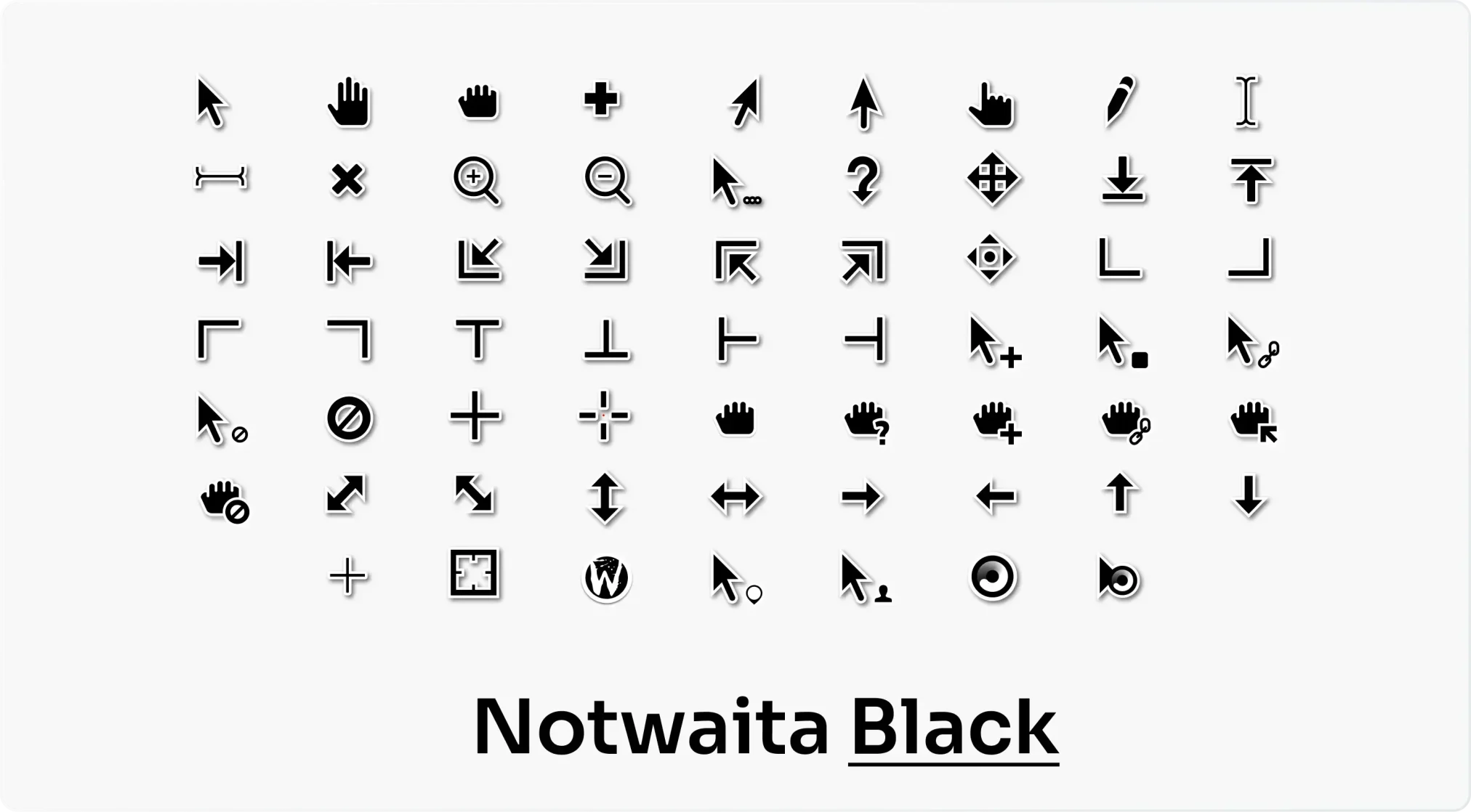 Notwaita black cursor screenshot - 22 Best Mouse Cursor Themes for Ubuntu in 2026
