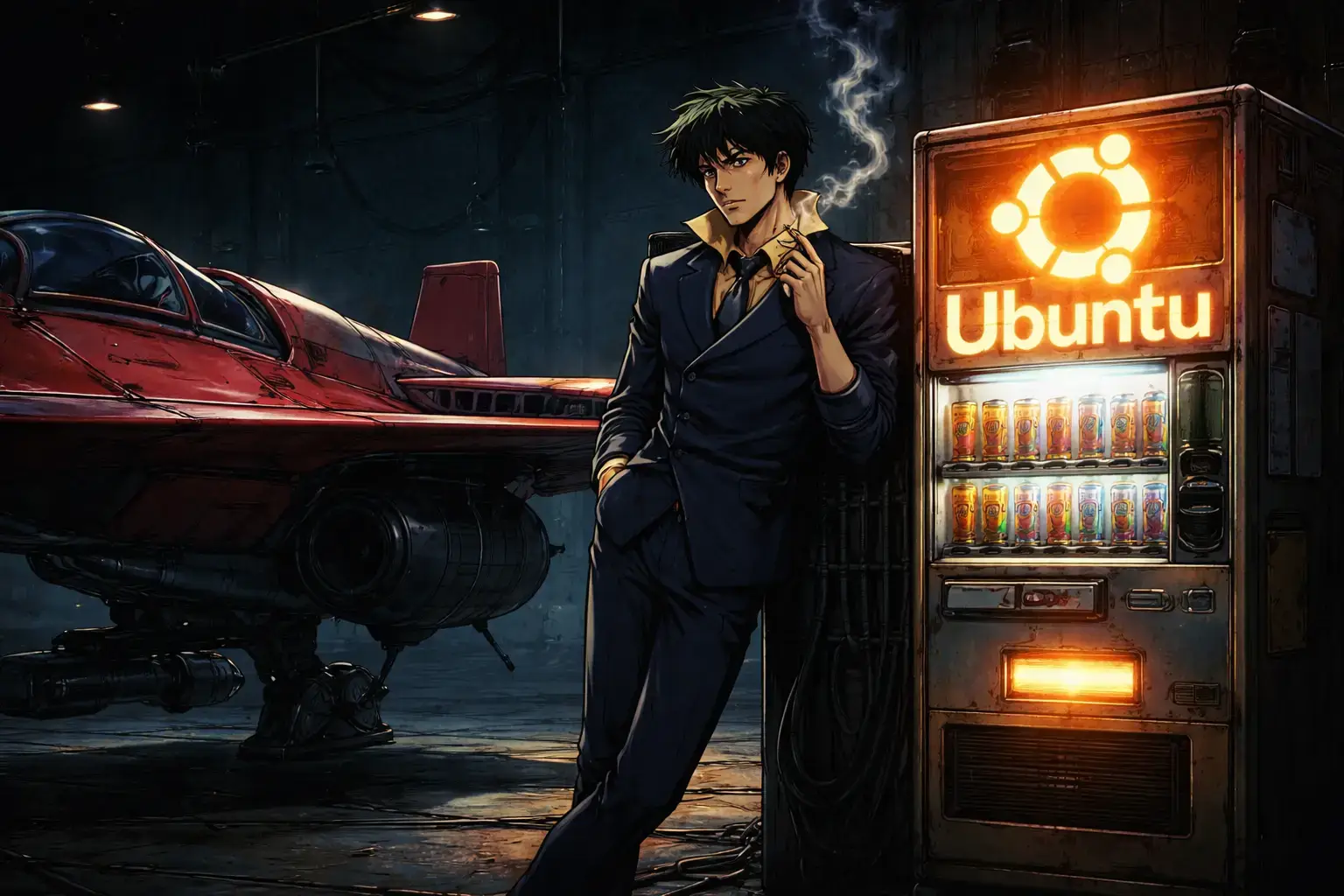 Spike spiegel at the spaceport hangar - Anime Ubuntu Wallpapers in HD and 4K