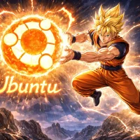 Super saiyan goku charges ubuntu energy - Anime Ubuntu Wallpapers in HD and 4K