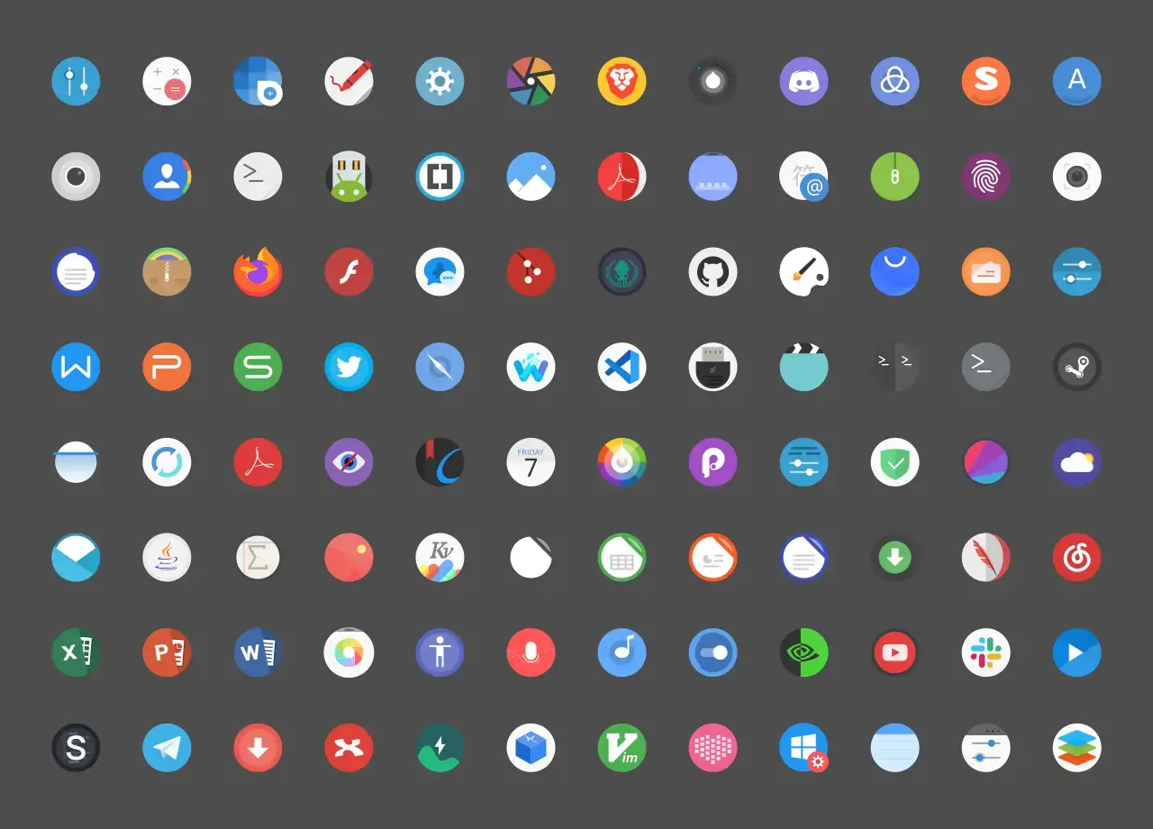 Tela circle icon screenshot - 20 Best Icon Themes for Ubuntu in 2026