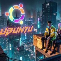 Two characters on top of skyscraper in the future - Anime Ubuntu Wallpapers in HD and 4K